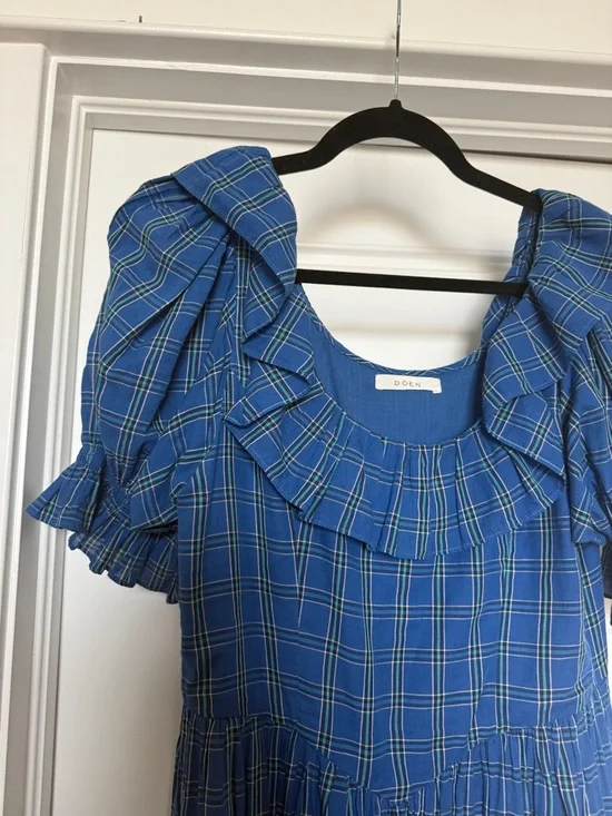 Doen Blue Plaid Lupine Maxi Dress - Picture 2 of 5